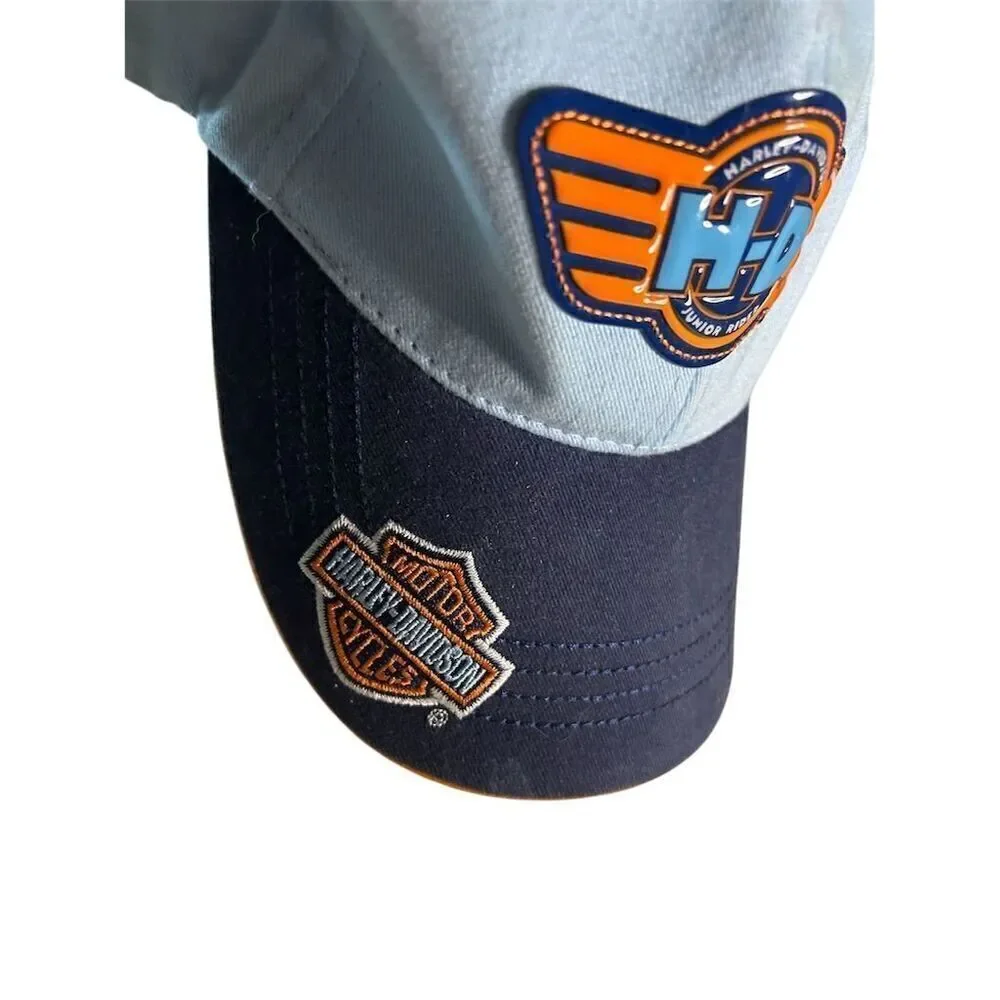 Harley-Davidson Kids Blue Adjustable Baseball Cap 3D Logo Unisex